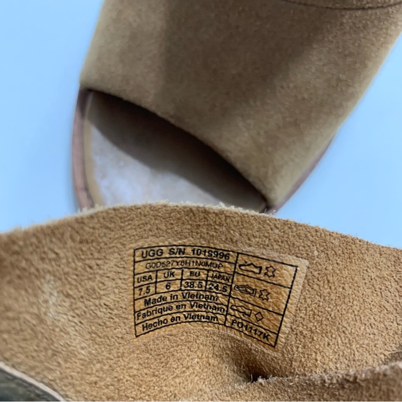 UGG Ginger Open Toe Suede Boot Ankle Bootie - Picture 13 of 16